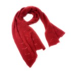 70% Wool 30% Cashmere Knitted Scarf - Red